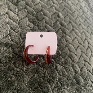 Brown jelly hoop earrings (new)